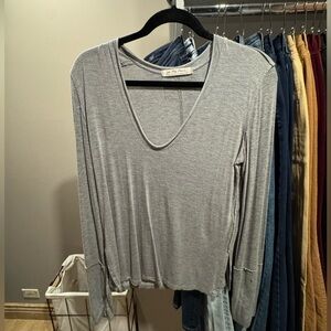 Free People Heather Gray Long Sleeve Tunic Top